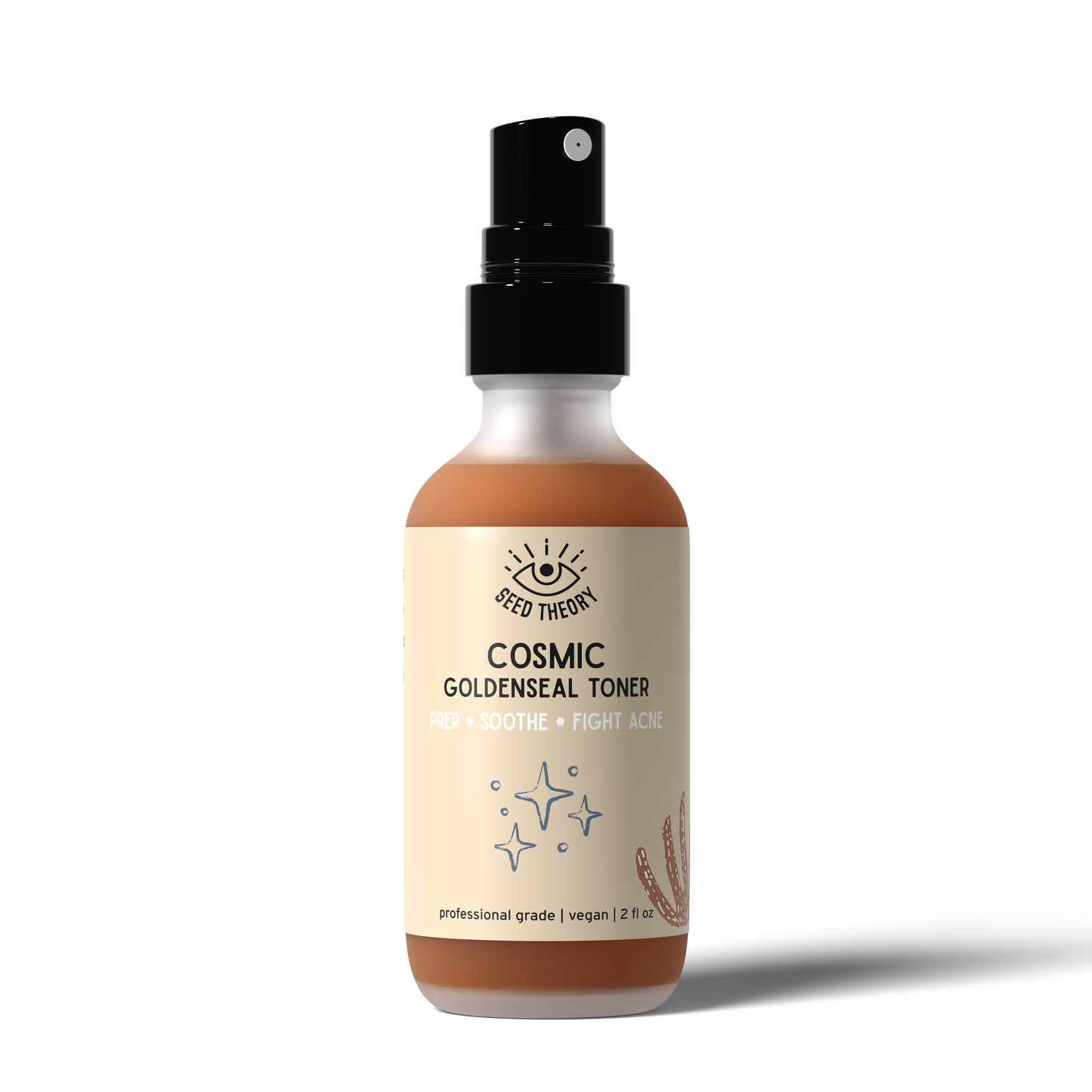 Cosmic goldenseal toner by Seed Theory bottle labeled 'Cosmic Goldenseal Toner' on a white background